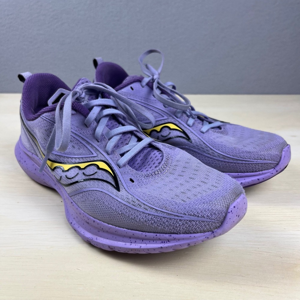 Saucony Kinvara 12 Purple Yellow Running Shoes Womens Sneakers PWRRUN Formfit